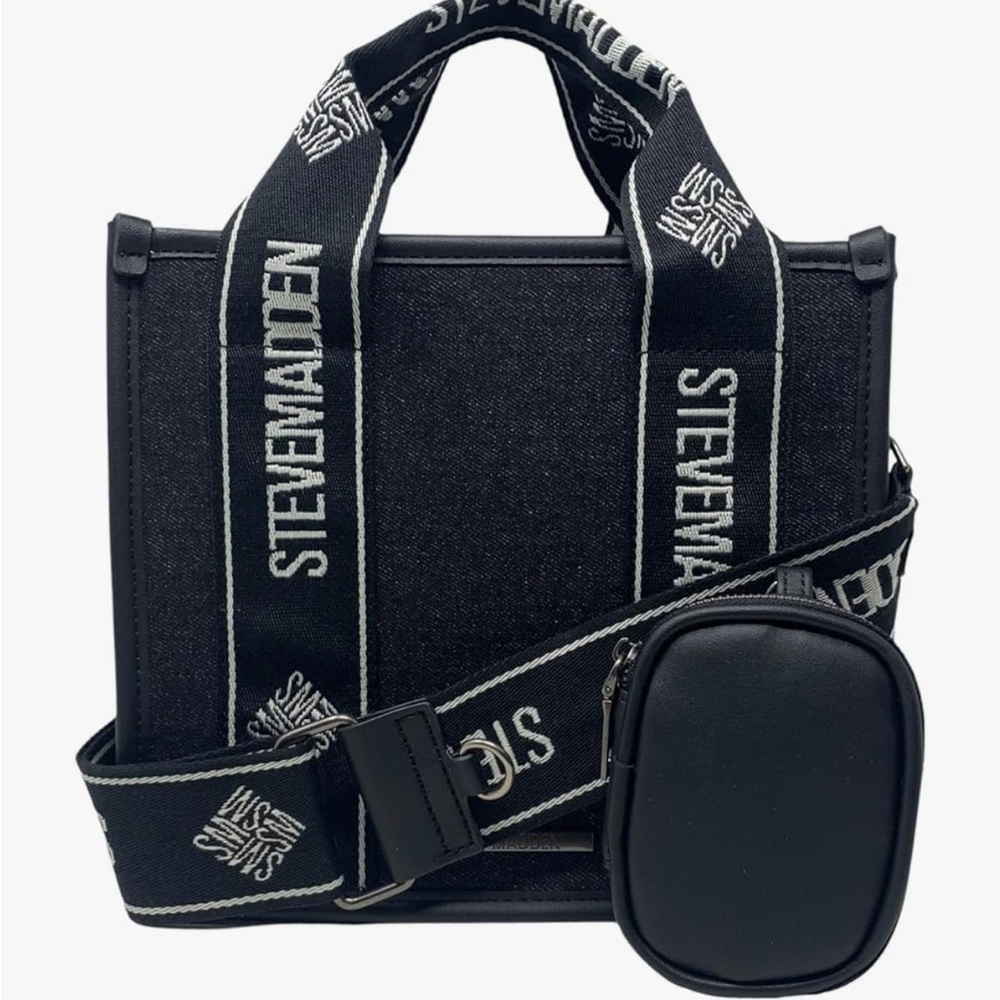 Steve Madden Black Tote Bag with Pouch
